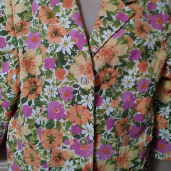 Vtg boho floral Palm beach vibes Capri suit - Picture 2 of 5